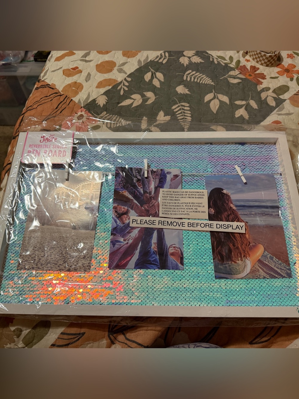 Justice Reversible Sequin Pin Board